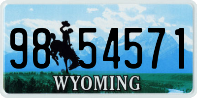 WY license plate 9854571
