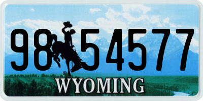 WY license plate 9854577