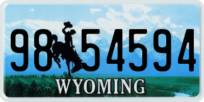 WY license plate 9854594