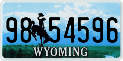 WY license plate 9854596