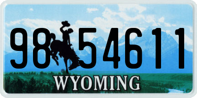 WY license plate 9854611