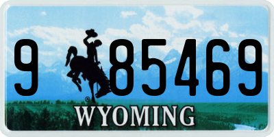 WY license plate 985469