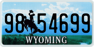 WY license plate 9854699