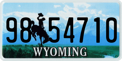 WY license plate 9854710
