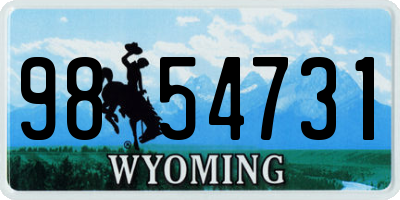 WY license plate 9854731