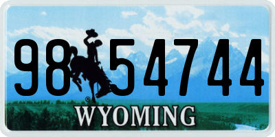 WY license plate 9854744