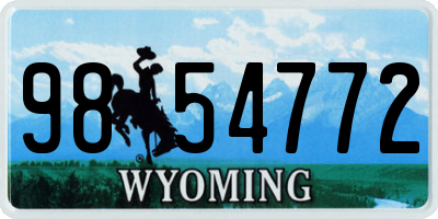 WY license plate 9854772