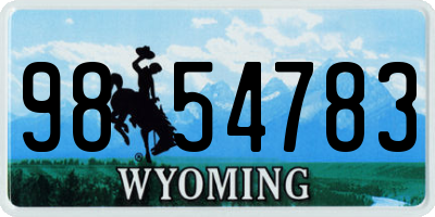 WY license plate 9854783