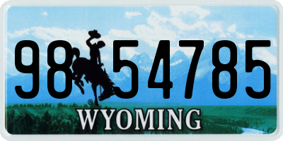 WY license plate 9854785