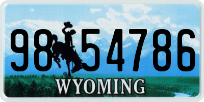 WY license plate 9854786