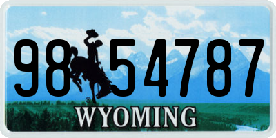 WY license plate 9854787