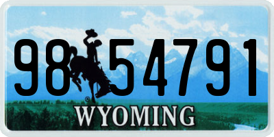 WY license plate 9854791
