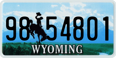 WY license plate 9854801