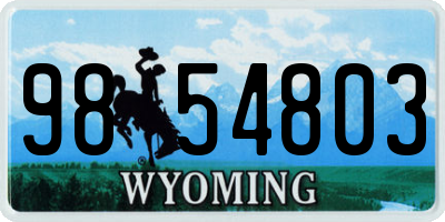 WY license plate 9854803