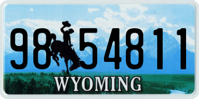 WY license plate 9854811