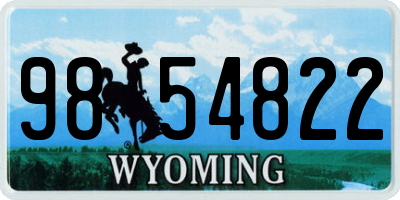 WY license plate 9854822