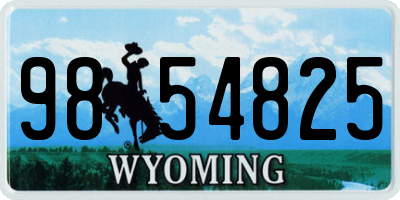 WY license plate 9854825