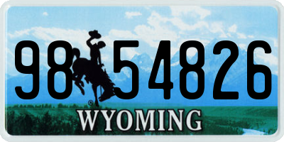 WY license plate 9854826