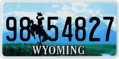 WY license plate 9854827