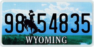WY license plate 9854835