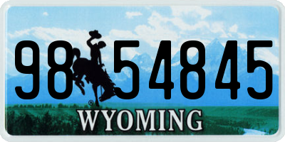 WY license plate 9854845