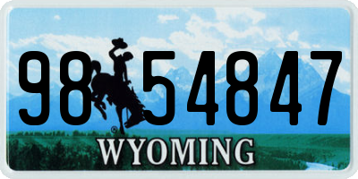 WY license plate 9854847