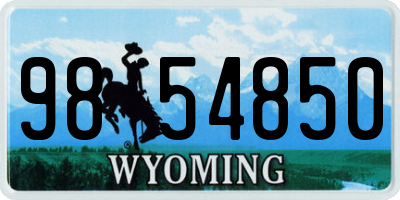 WY license plate 9854850
