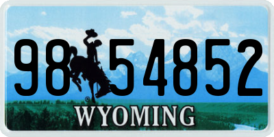 WY license plate 9854852