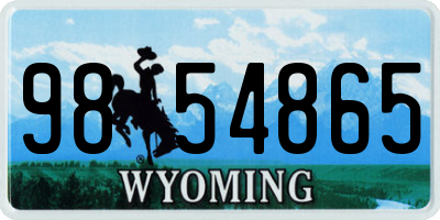 WY license plate 9854865