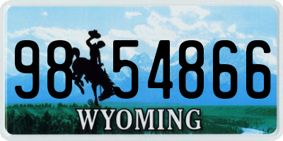 WY license plate 9854866