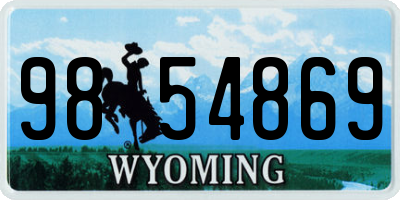 WY license plate 9854869