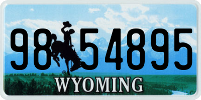 WY license plate 9854895
