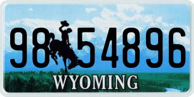WY license plate 9854896