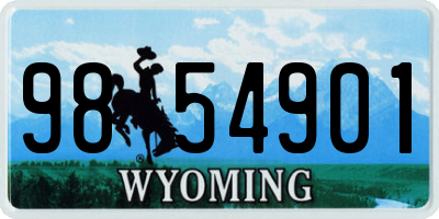 WY license plate 9854901