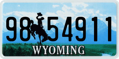 WY license plate 9854911