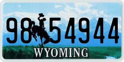WY license plate 9854944