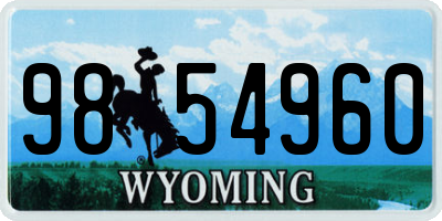 WY license plate 9854960