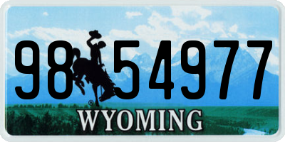 WY license plate 9854977