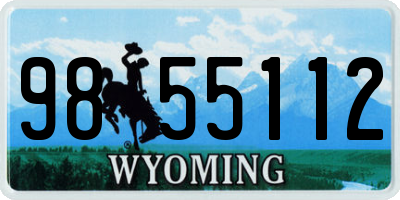 WY license plate 9855112