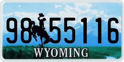 WY license plate 9855116
