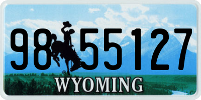 WY license plate 9855127