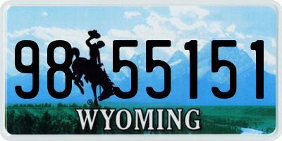 WY license plate 9855151