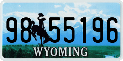 WY license plate 9855196