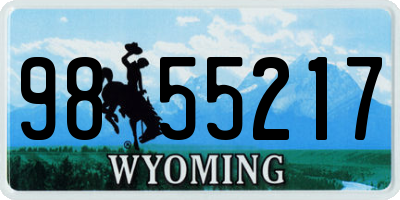 WY license plate 9855217