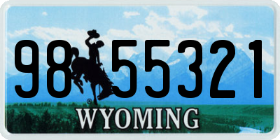 WY license plate 9855321
