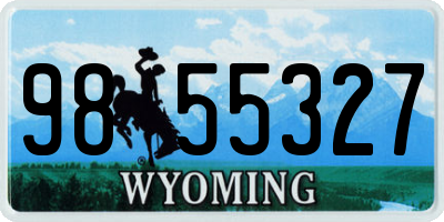 WY license plate 9855327