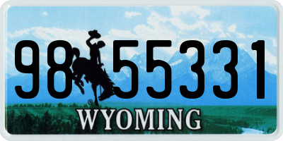 WY license plate 9855331