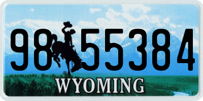 WY license plate 9855384