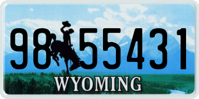 WY license plate 9855431