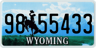 WY license plate 9855433